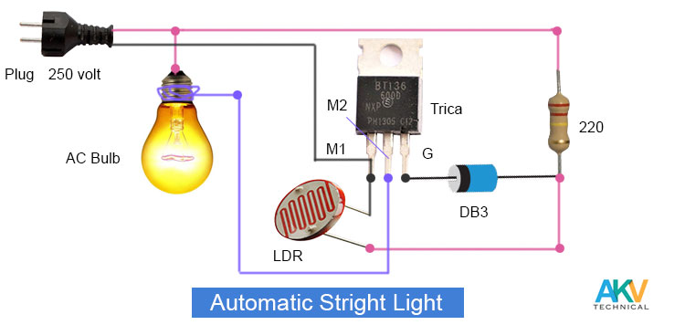 Automatic Street Light circuit diagram 