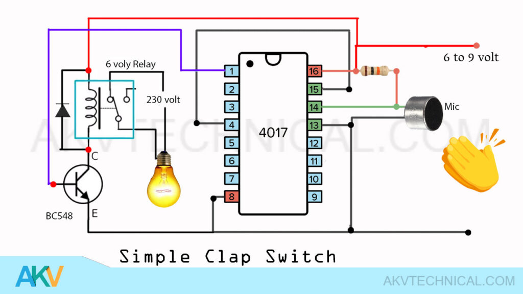 Clap switch AC 220 volt